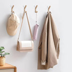 Wooden Coat Hooks for Wall, 6 Pack Wall Mounted Natural Wood Hooks, Modern - Image 4