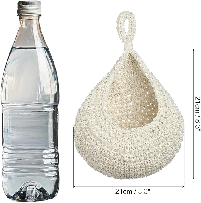 PATIKIL Hanging Fruit Baskets for Kitchen, Large Size Teardrop Home Decor - Image 2