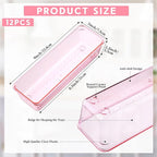 Maitys 12 Pcs Clear Drawer Organizer 9 x 3 x 2 Inches Plastic Rectangle Trays - Image 2