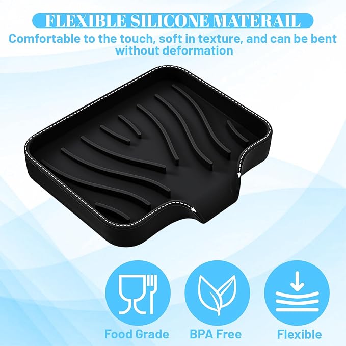 Grevosea Sponge Holder for Kitchen Sink, Silicone Dish Sponge Holder - Image 3