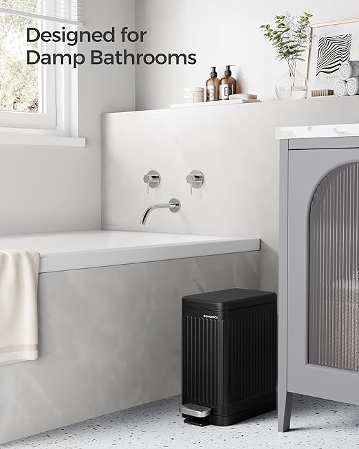 SONGMICS Bathroom Trash Can, 2.6-Gallon Trash Bin - Image 3