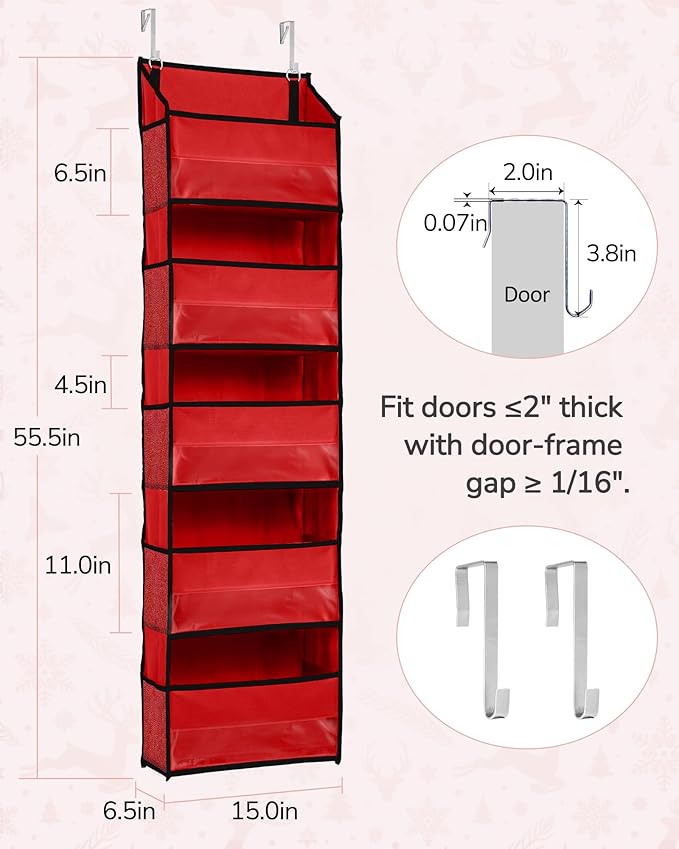 ULG 1 Pack Over The Door Organizer – 5 Shelf Door Organizer Hanging & 10 Side - Image 8