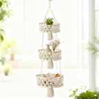 3 Tier Hanging Fruit Basket, Macrame Hanging Basket - Image 4