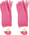 Myungjin 2 Pairs Reusable Waterproof Non-Slip Honeycomb Grip Latex Rubber Gloves by Myungjin