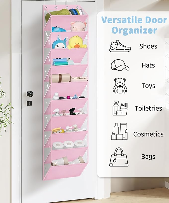 AOODA 10 Tier Clear Over the Door Shoe Organizer Storage, Deep Pockets Large - Image 7