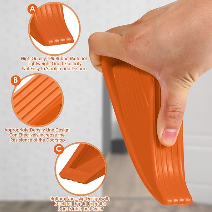 Frienda 2 Pcs Jumbo Door Stoppers Heavy Duty Door Stopper Tall up to 2inch Tall - Image 3