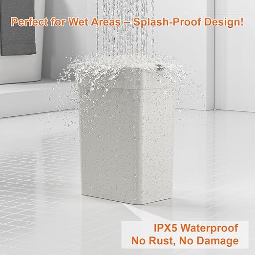 9L/2.4Gal Touchless Bathroom Trash Can, 0.2s Motion Sensor Auto-Close, IPX5 - Image 5