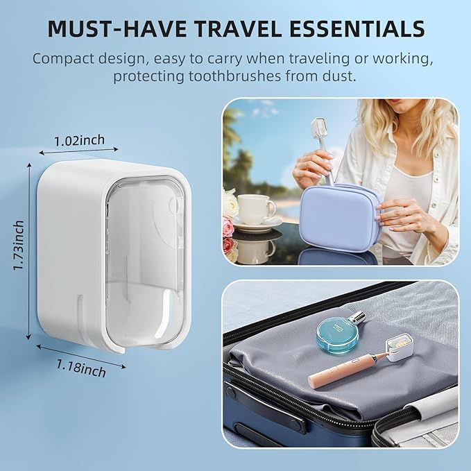 Travel Toothbrush Head Cover 2PCS, Electric Toothbrush Covers Caps, Ventilated - Image 2