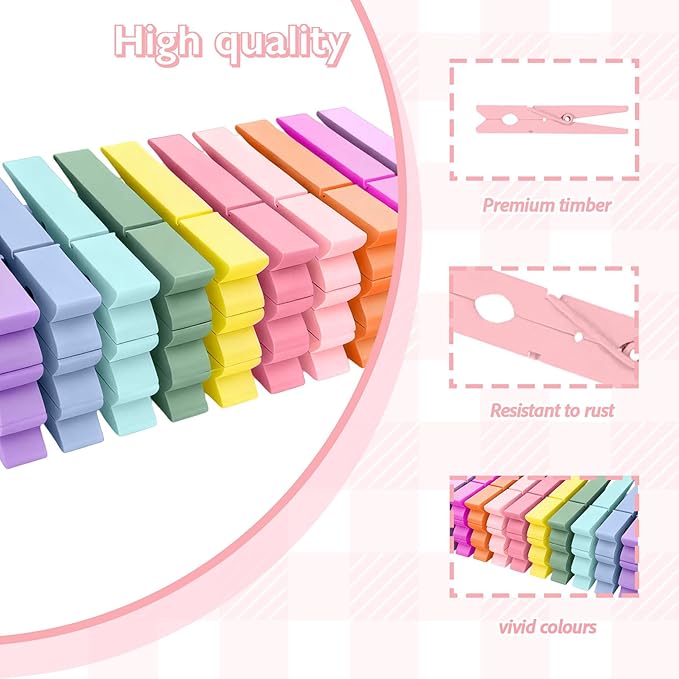 30 Pcs Colored Clothespins, 10 Colored Clothes Pins Each 3 Pcs, 2.9 Inch - Image 3