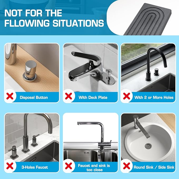 Faucet Mat for Kitchen Sink, Diatomite Quick Drying Tray, Long 23.6'' Kitchen - Image 7