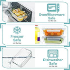 HOMBERKING 10 Pack 22oz Glass Meal Prep Containers, Food Storage Containers - Image 5