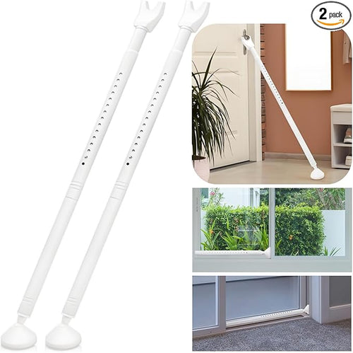 2 Pack Door Security Bar, Heavy Duty Metal Door Stoppers Security Patio Bars by Acshio