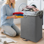 Foldable Laundry Hamper with 2 Removable Drawstring Bags, Portable Laundry - Image 8
