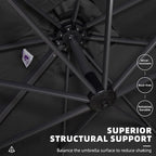 PURPLE LEAF 10' X 13' Square Cantilever Umbrella Patio Umbrella with Base Outdoor Umbrella Aluminum Offset with 360-degree Rotation for Garden Deck Pool Patio Black - Image 7