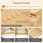 Lifewit 2.4" High 8 Pack Bamboo Drawer Dividers 45-55cm/17.5-22" Adjustable - Image 5