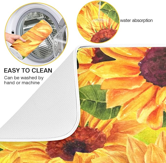 Super Absorbent Dish Drying Mat, Microfiber Fast-Drying Dish Mat, Kitchen Dish - Image 2