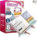 TAILI 8 Pack Vacuum Storage Bags, Jumbo Size 39x28 inch, LONG SIDE ZIP Vacuum by TAILI