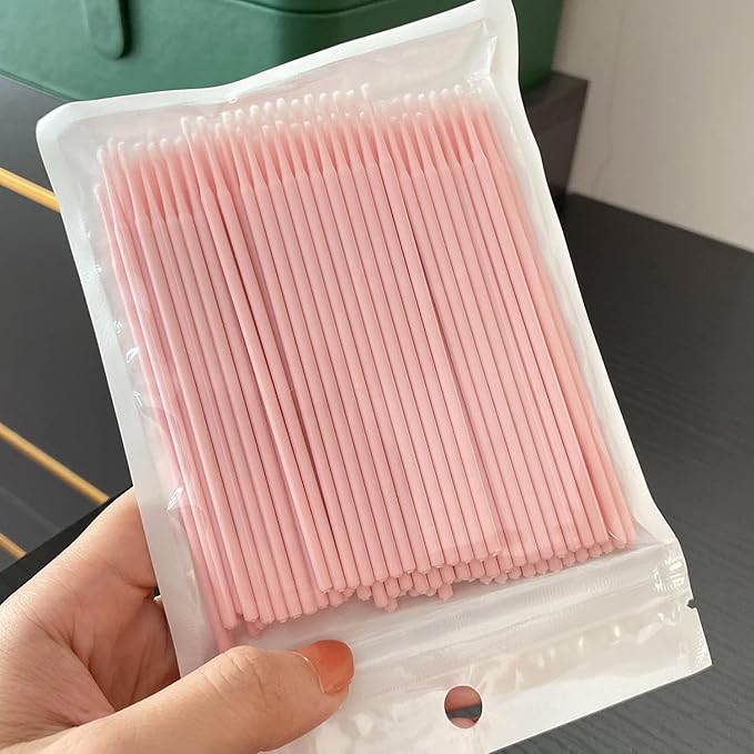 200-Pack Micro Cotton Swabs for Eyelash Extensions | 2mm Cotton Tip Applicators - Image 2