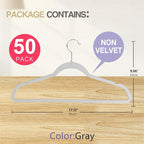 50 Pack Ultra-Thin Plastic Clothes Hangers - Image 2