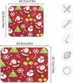 Christmas Snowman Santa Snowflake Bell Dish Drying Mat - Image 3