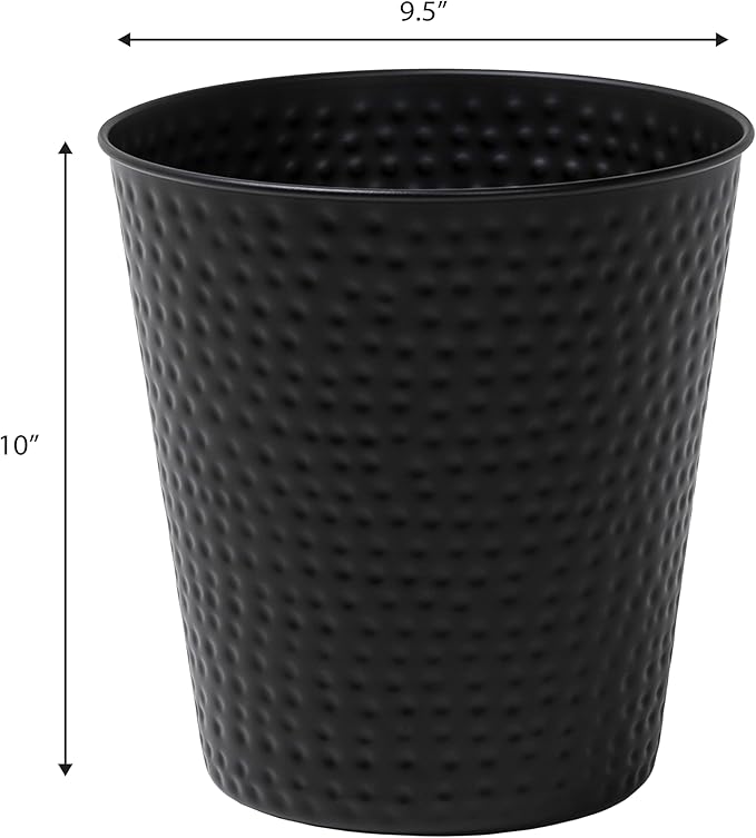 happimess HPM1110A Axel Modern Minimalist Hammered Steel 2-Gallon Wastebasket - Image 4