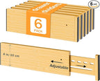 Bamboo Drawer Dividers 4" High, 12.8-18" Adjustable Drawer Organizers by Ryqtop
