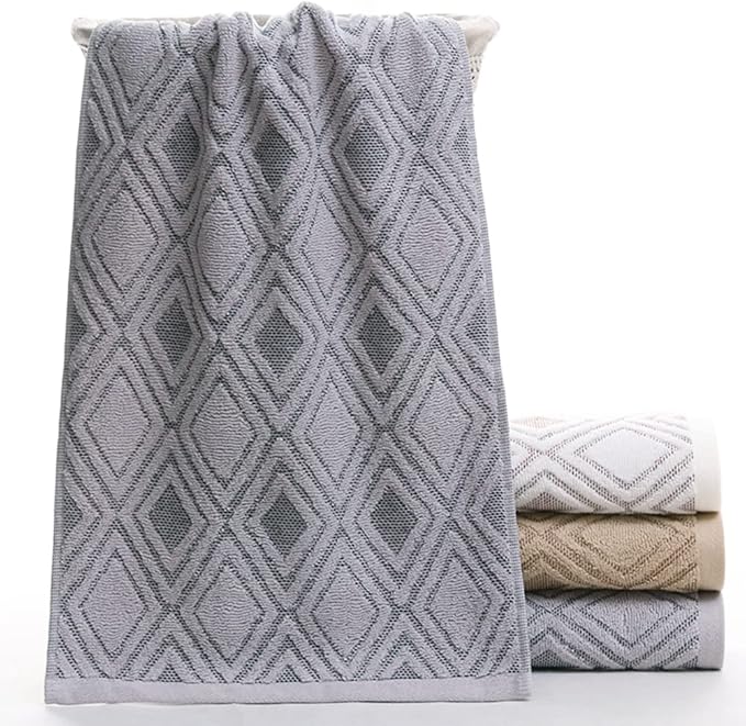 Pidada Hand Towels Set of 2 Diamond Pattern 100% Cotton Absorbent Soft - Image 5