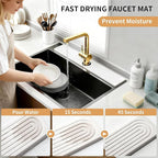 Quick Dry Absorbent Diatomaceous Earth Faucet Mat, Sink Water Splash Guard & - Image 4