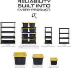 BLACK & YELLOW 5-Tier Heavy Duty Plastic Storage Shelving Unit, 5 Shelves Support up to 100lb/shelf, Organization and Storage, Weather-Resistant Design, Easy Assembly, American Made (72H x 24W x 20D) - Image 8