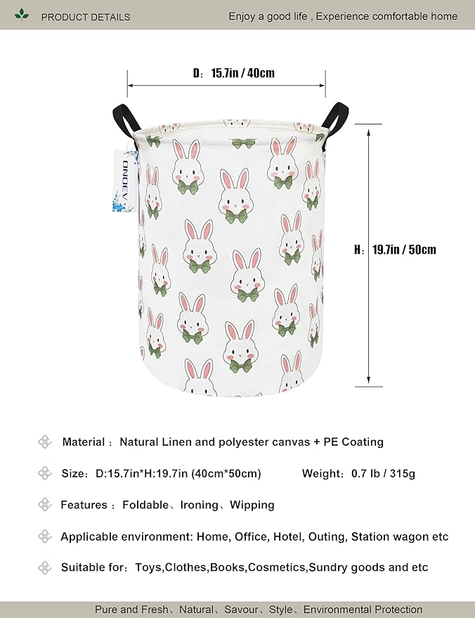Round waterproof laundry basket, foldable storage basket, laundry Hampers - Image 2