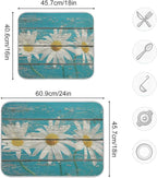 Daisy On Old Wooden Board Dish Drying Mat - Image 4