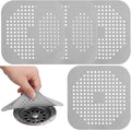 TIESOME 4 Pack Silicone Shower Drain Cover, Square Drain Hair Catcher, Flat by TIESOME