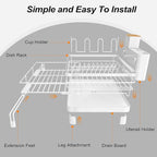 Runnatal Dish Drying Rack, Extendable Dish Rack Over Sink, Large Stainless - Image 6