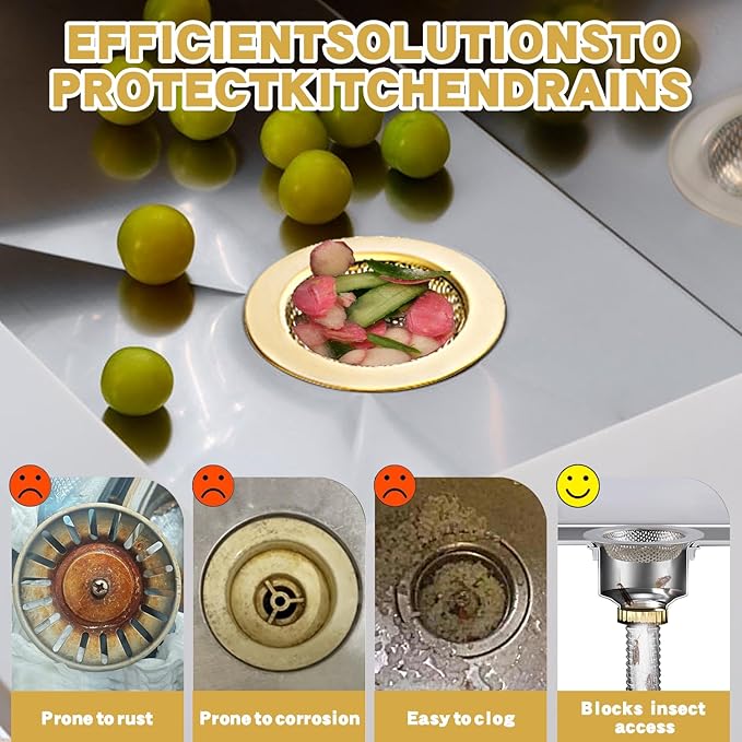 RQYEKDO 3-Pack Kitchen Sink Strainer Stainless Steel - Image 3