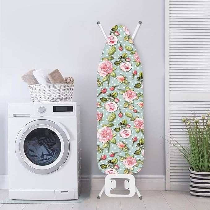Pink Rose Ironing Board Cover Pad Cover Scorch Stain Resistant Ironing Board - Image 3