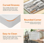 Lifewit Silverware Drawer Organizer Tray, Plastic Cutlery Storage - Image 6
