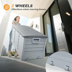 VINGLI 75 Gallon Collapsible Outdoor Storage Box, Simple-to-assemble Plastic Storage Containers with Lid, Patio Deck Box Furniture for Garden, Pool, Balcony, Yard (Grey) - Image 6