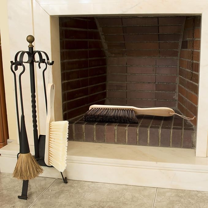 Patelai 2 Pieces Wooden Bench Brushes Fireplace Brush Natural Fiber Bench Soft - Image 5