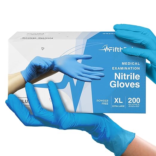 Blue Nitrile Disposable Gloves X Large, Dental and Surgical Grade by FifthPulse
