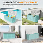 VINGLI 75 Gallon Collapsible Outdoor Storage Box, Simple-to-assemble Plastic Storage Containers with Lid, Patio Deck Box Furniture for Garden, Pool, Balcony, Yard (Green) - Image 7