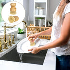 12 Pcs Bamboo Dish Scrub Brushes Kitchen Dishwashing Cleaning Brush Wooden - Image 3