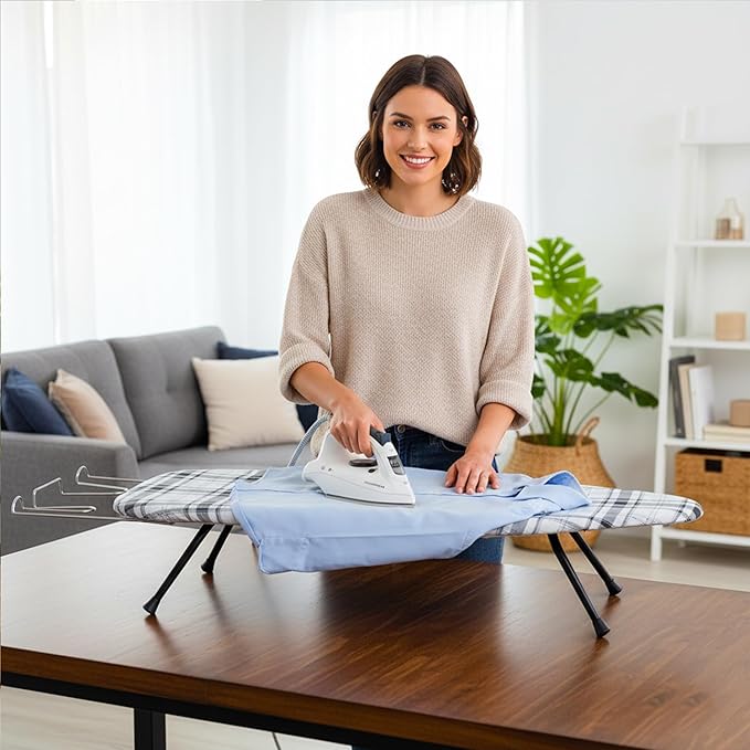 Metal Mesh Panel Tabletop Ironing Board | Foldable Iron Board | Heavy Duty - Image 5