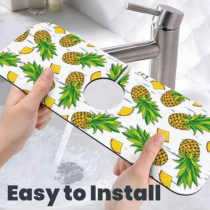 Pineapple Summer Pineapples Kitchen Sink Splash Guard Faucet Mat Super - Image 6