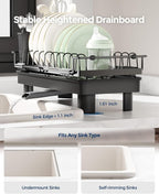 Nacial 2-in-1 Small Dish Drying Rack Fits 14''–21.8'' Sink, Dish Drainers - Image 8