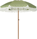 AMMSUN 7ft Patio Umbrella with Fringe Outdoor Tassel Umbrella UPF50+ Premium Steel Pole and Ribs Push Button Tilt, Sage Green by AMMSUN