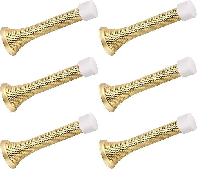 6 Pack Spring Door Stopper Bright Brass by KOVOSCH