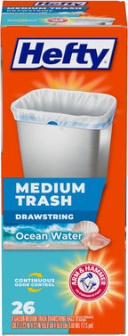 Hefty Medium Trash Bags, Ocean Water Scent, 8 Gallon by Hefty