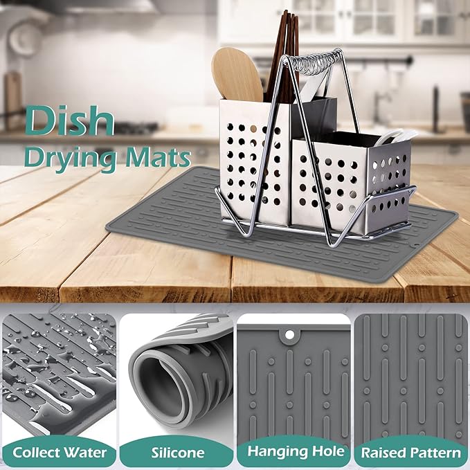 Dish Drying Mats, Heat-resistant Silicone Mat - Image 3