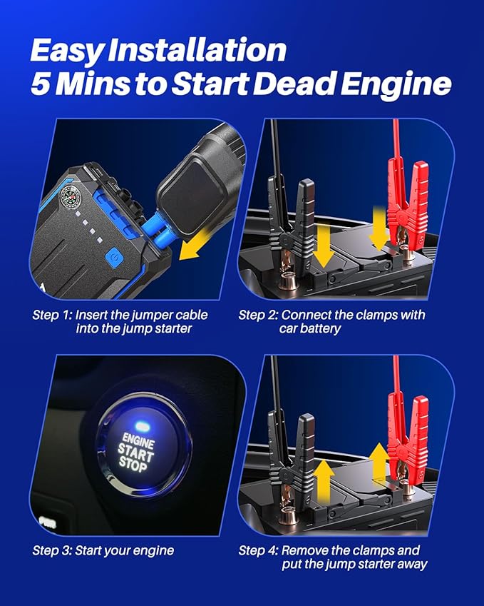 AUTOONE 4000A Car Jump Starter, Battery Jumper Starter Portable - Image 4