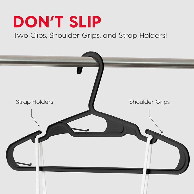 IRIS USA Lightweight Flexible Hangers 50 Pack, Made in USA, Plastic Clothes - Image 7